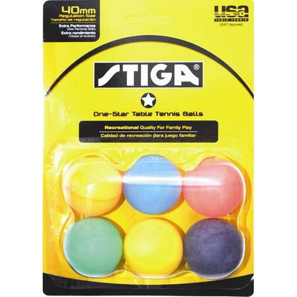 Stiga - 6 balles multicolores