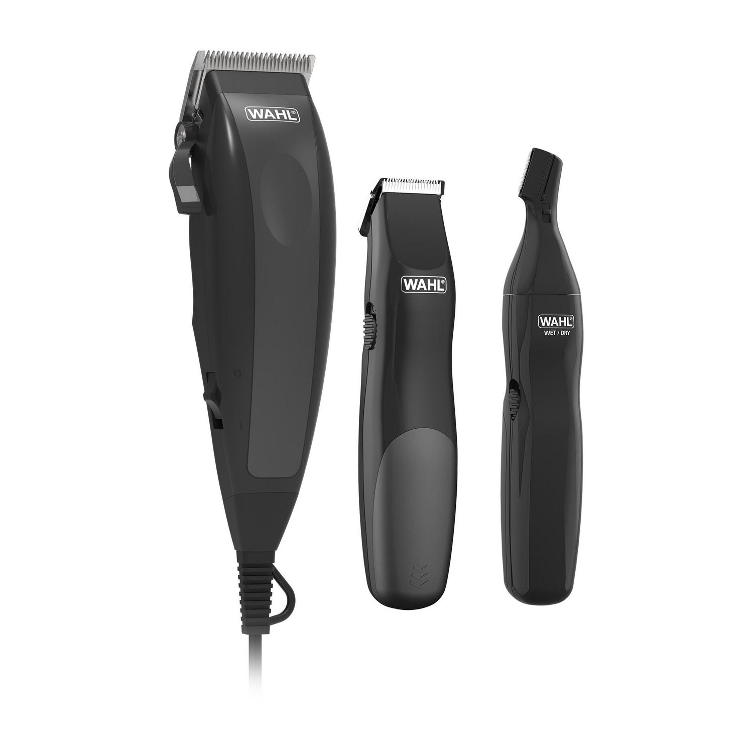 Wahl Home Barber Haircutting Kit with Clippers, Ear/Nose/Brow Trimmer &  Scissors, 30-pc