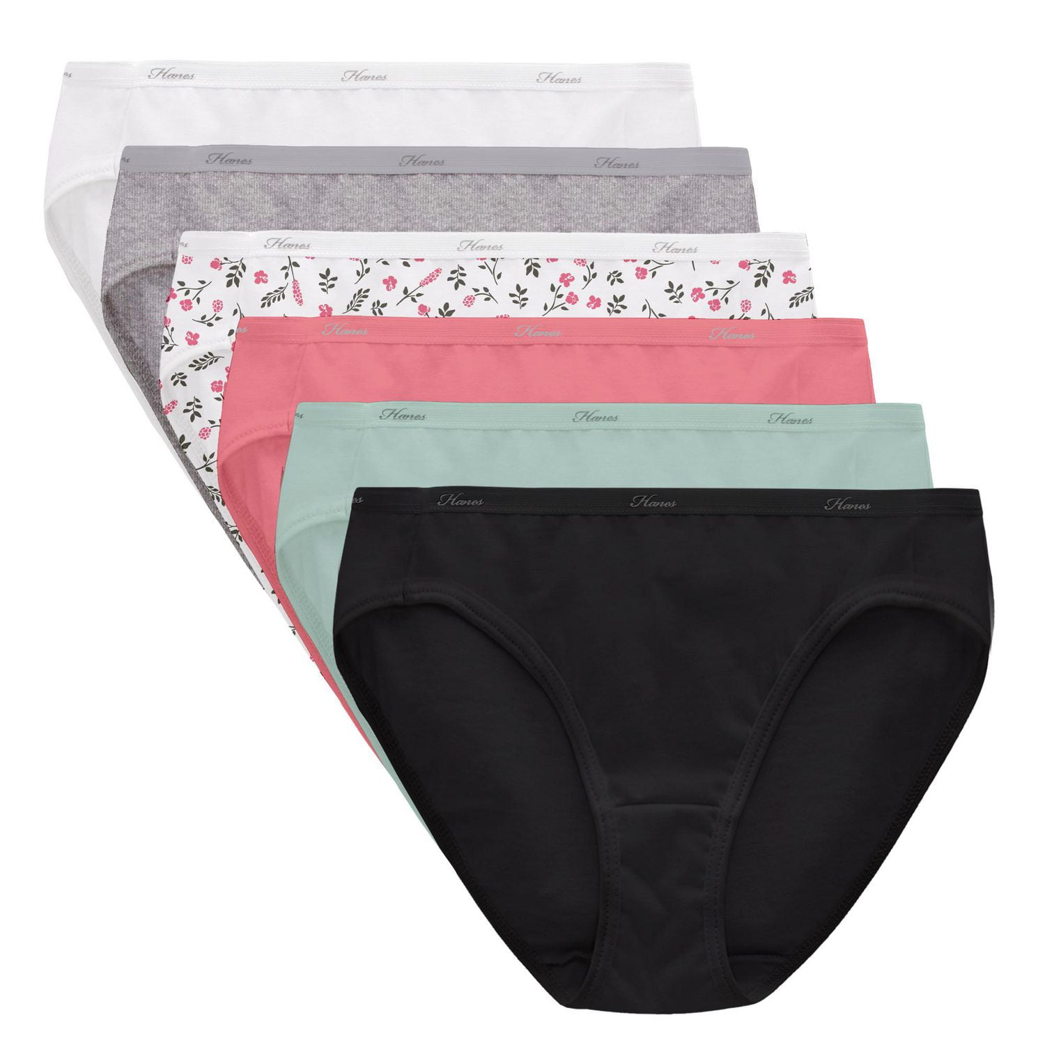Hanes Women's Hi-Cut Cotton Brief - Pack of 6, Sizes: S-2XL