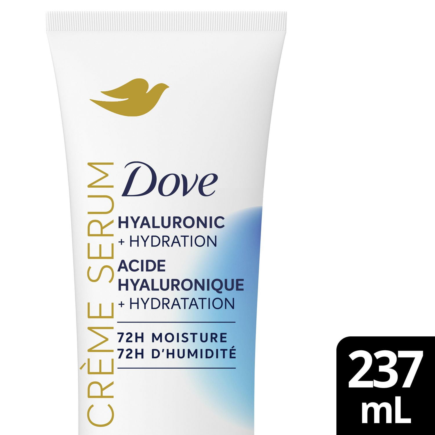 Dove Crème Body Serum Hyaluronic + Hydration for Extra Dry, Flaky Skin, with Pro-Ceramides, Niacinamide and Collagen Peptides, 237mL, 237mL