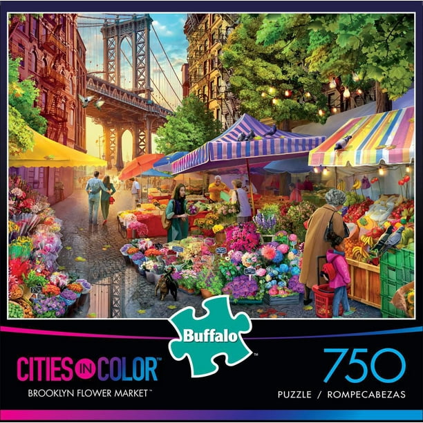 Buffalo Games - Le puzzle Cities in Color - Brooklyn Flower Market - en 750 pièces