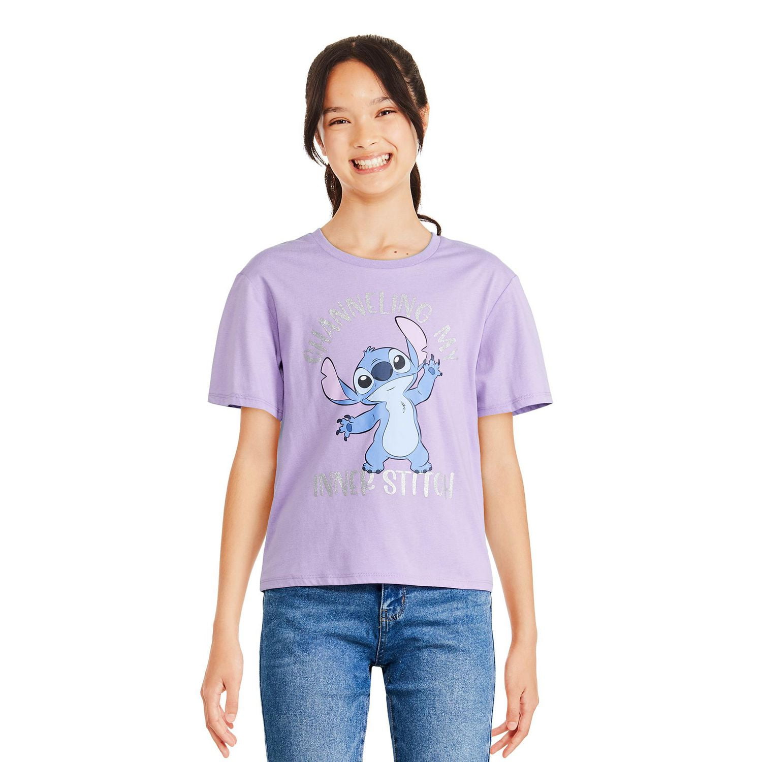 Disney Girls' Stitch Short Sleeve Tee