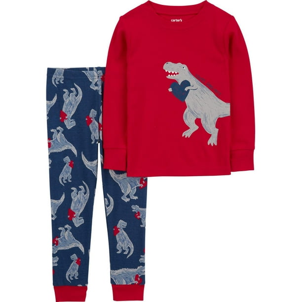 Carter's Child of Mine Infant Boys' Cotton 2-piece Pyjama - Dino Heart 