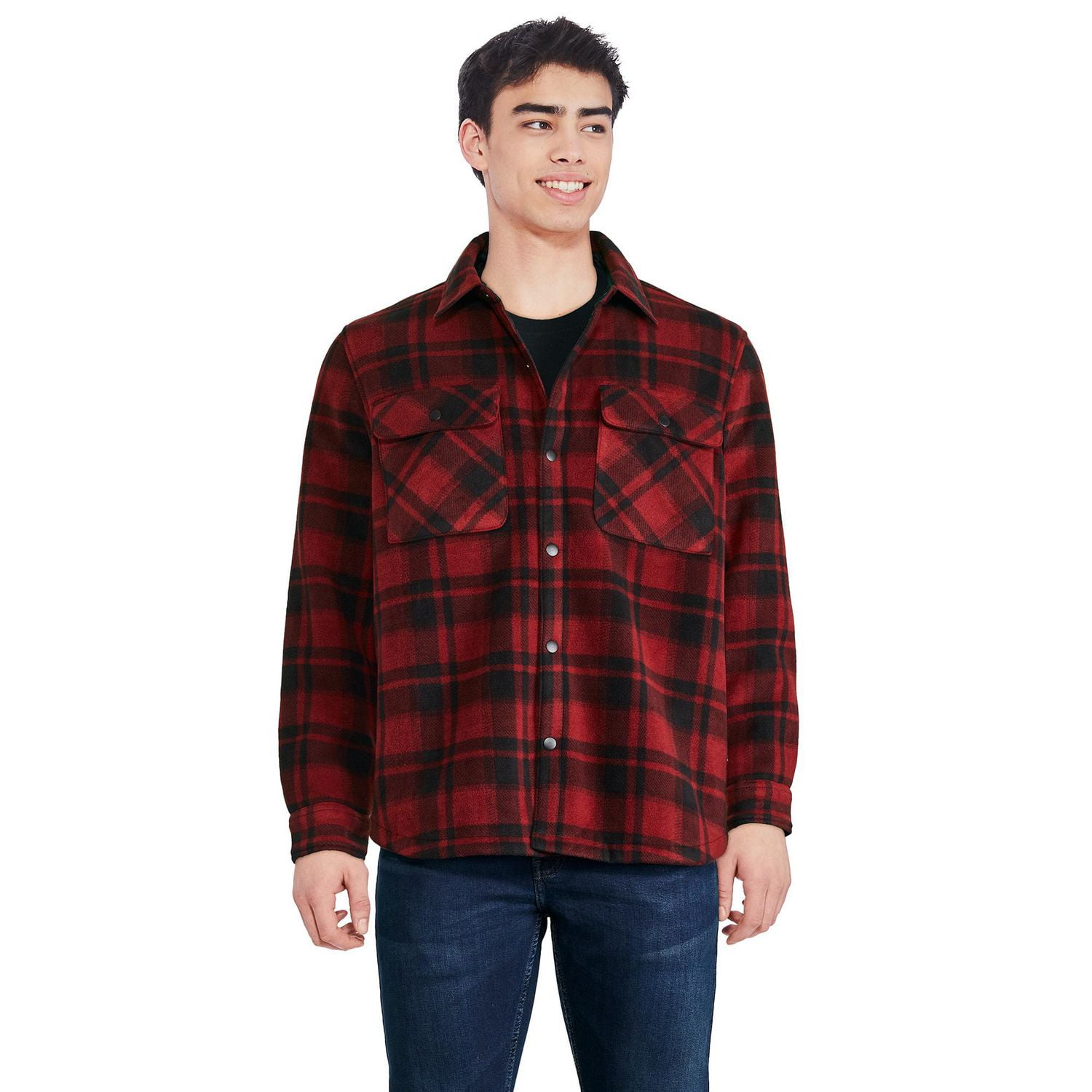 George Men's Teddy Fleece Lined Overshirt, Sizes S-2XL