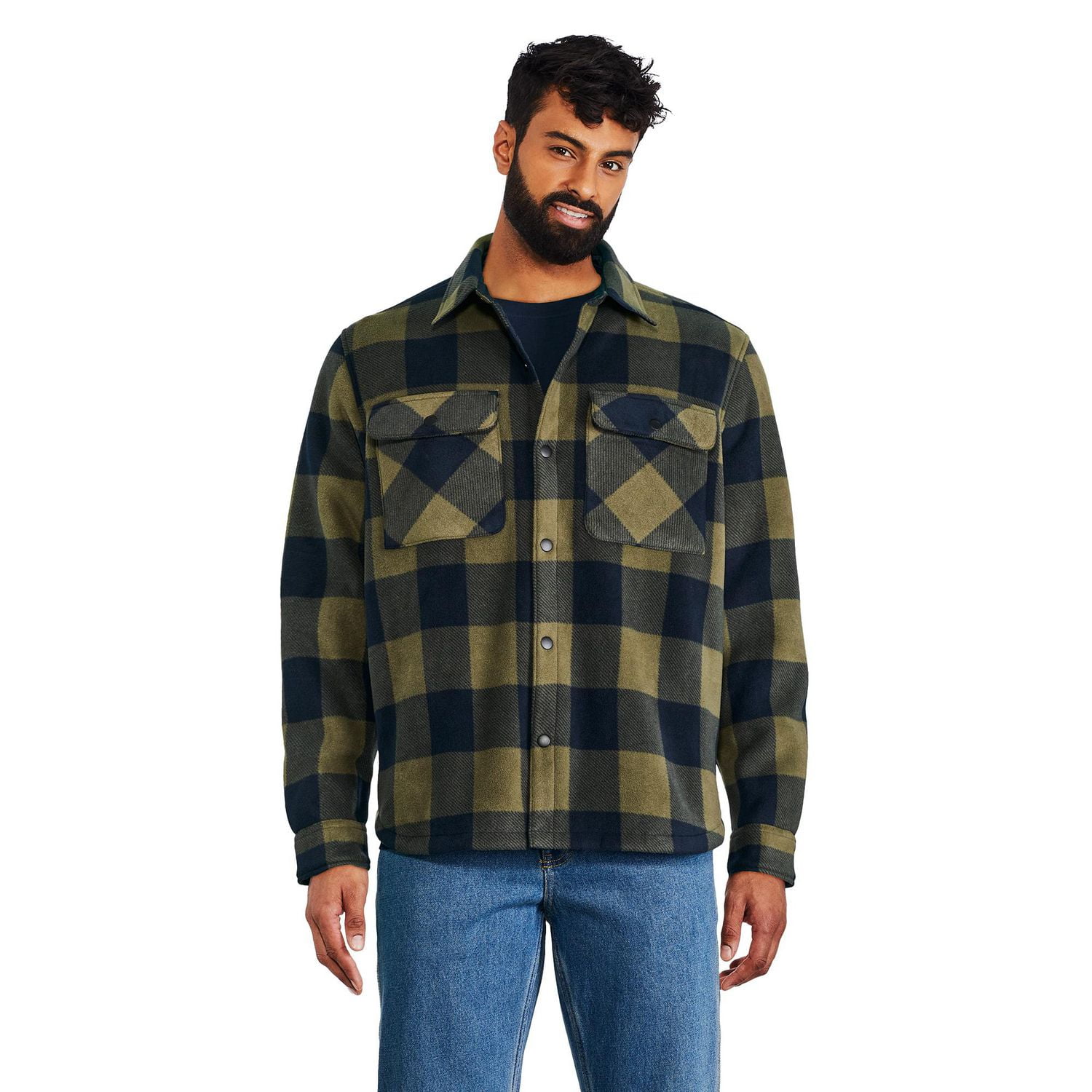 George Men's Teddy Fleece Overshirt, Sizes S-2XL
