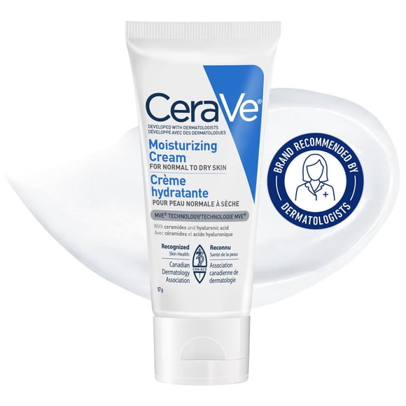 CeraVe Crème Hydratante, Crème Riche pour Visage et Corps avec Céramides pour Peau Sèche, 57 g