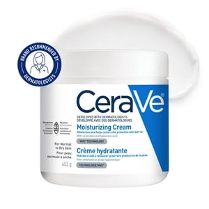 CeraVe Moisturizing Cream, Rich Face and Body Cream with Ceramides and Hyaluronic Acid for Dry Skin, 453g