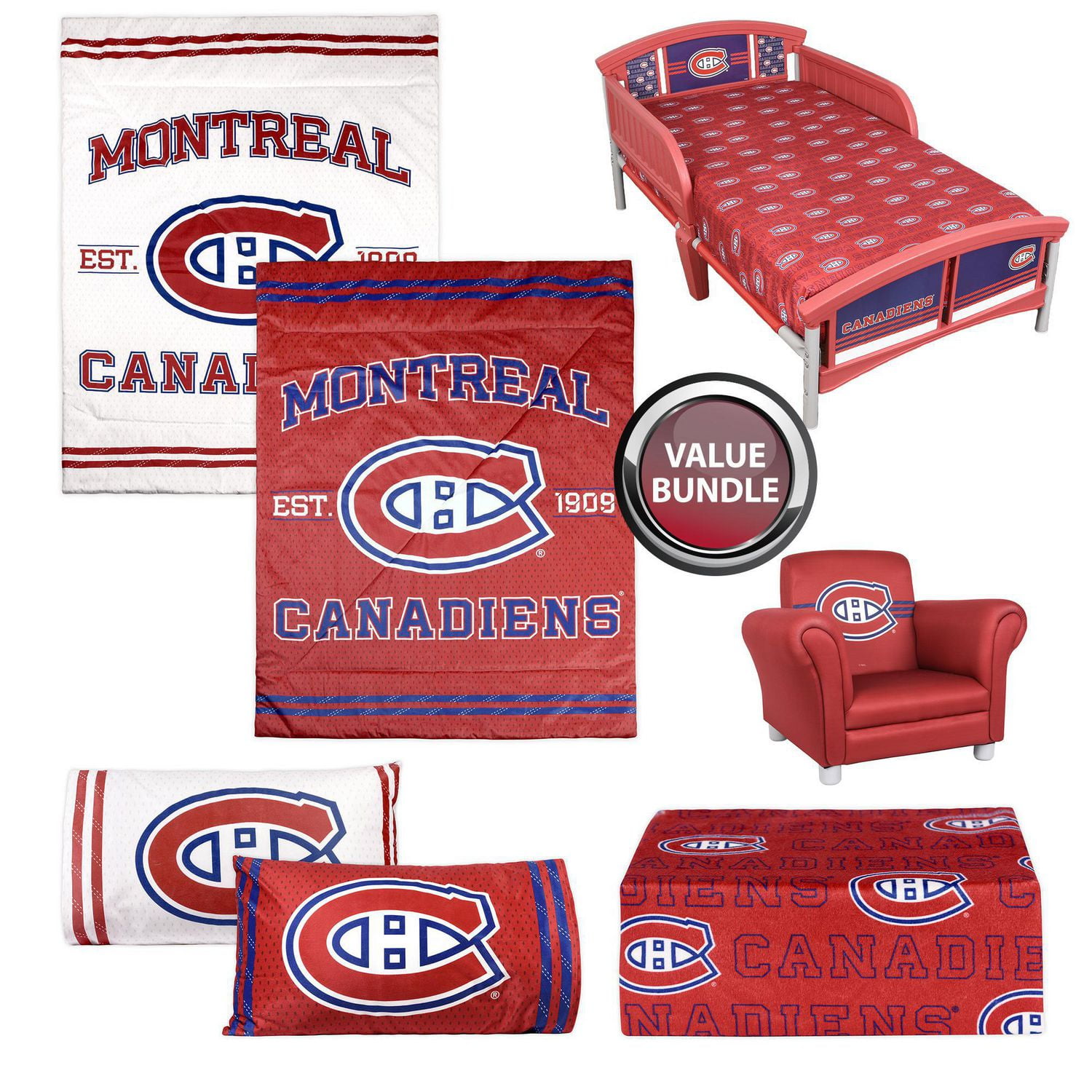 NHL Montreal Canadiens Bed + Bedding + Chair Value Bundle Walmart Canada