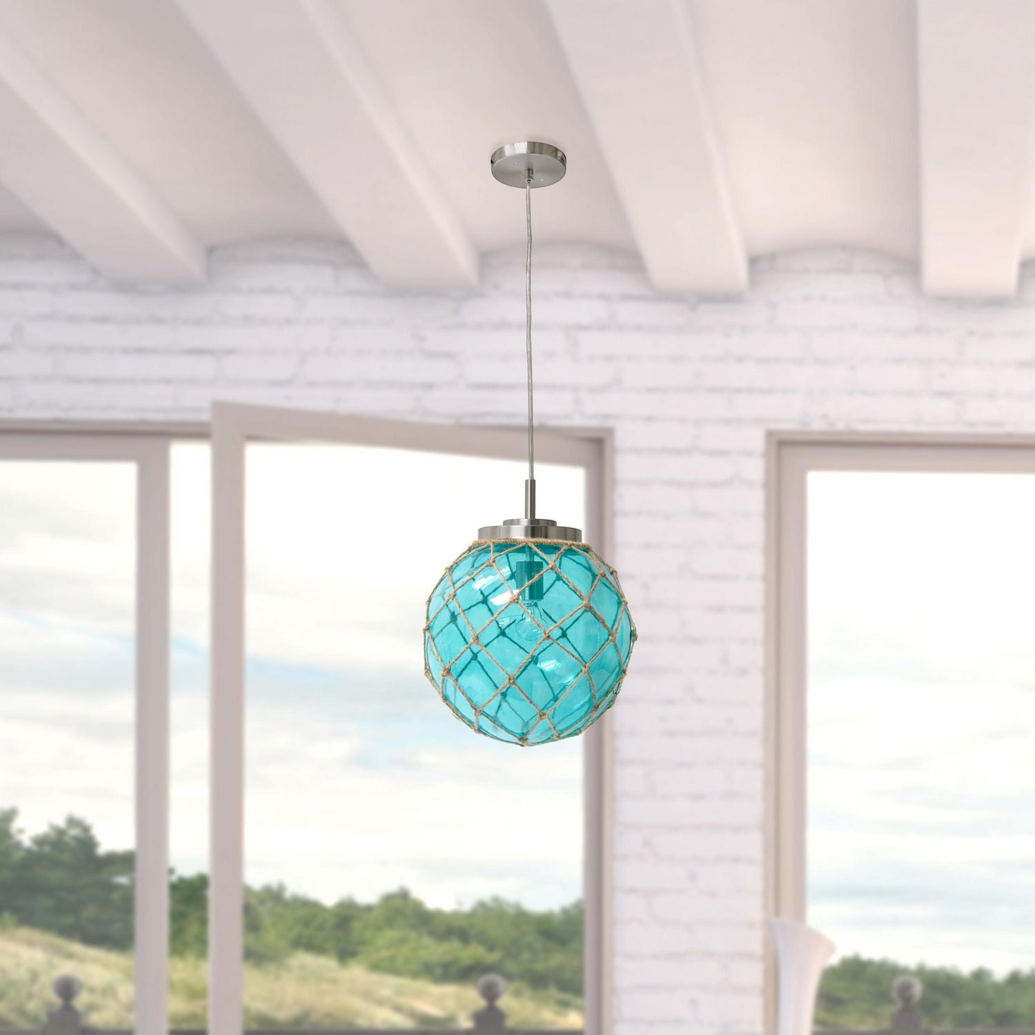 Reviews for Elegant Designs 1-Light Buoy Netted Aqua Brushed