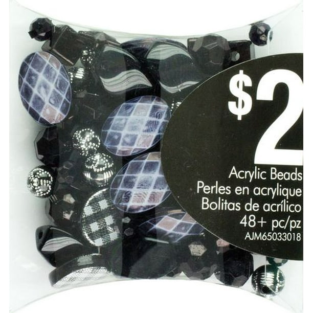 Assortiment de perles Cousin en acrylique noires