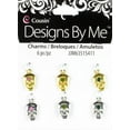 thumbnail image 1 of 6 Piece Metal/Acrylic Skull Charm Gold/Silver, 1 of 2