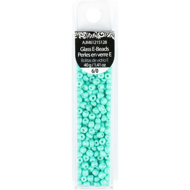 Perles Cousin de rocaille turquoise en verre opaque taille 6/0