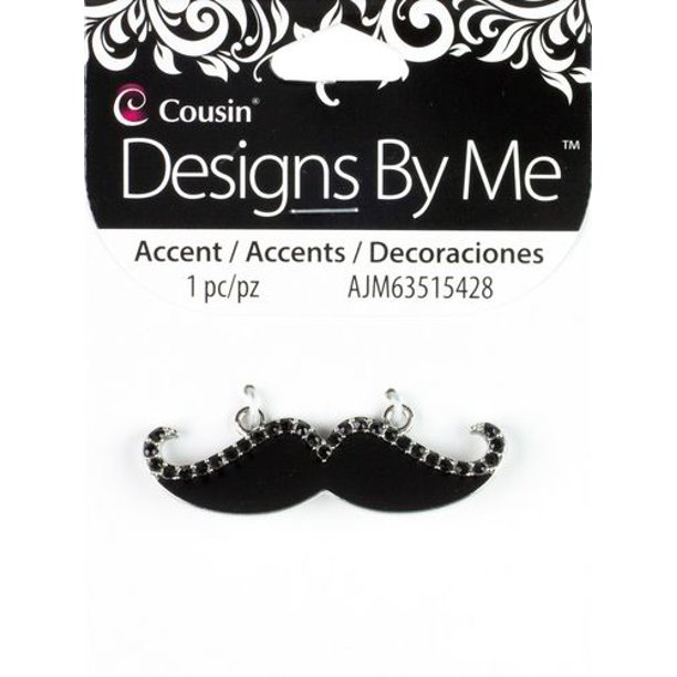 1 Accent en métal/acrylique Moustache noir