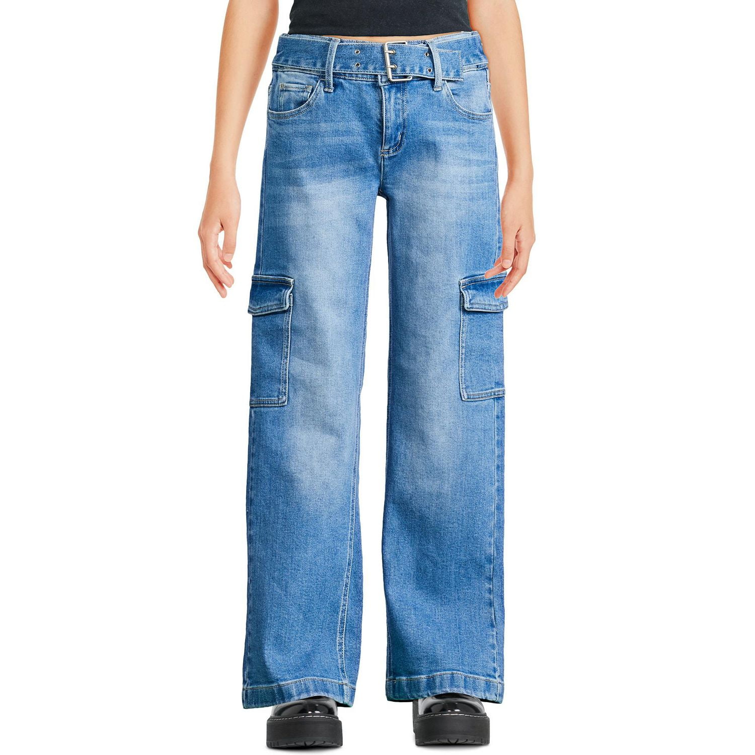 Justice Girls' Belted Cargo Jean