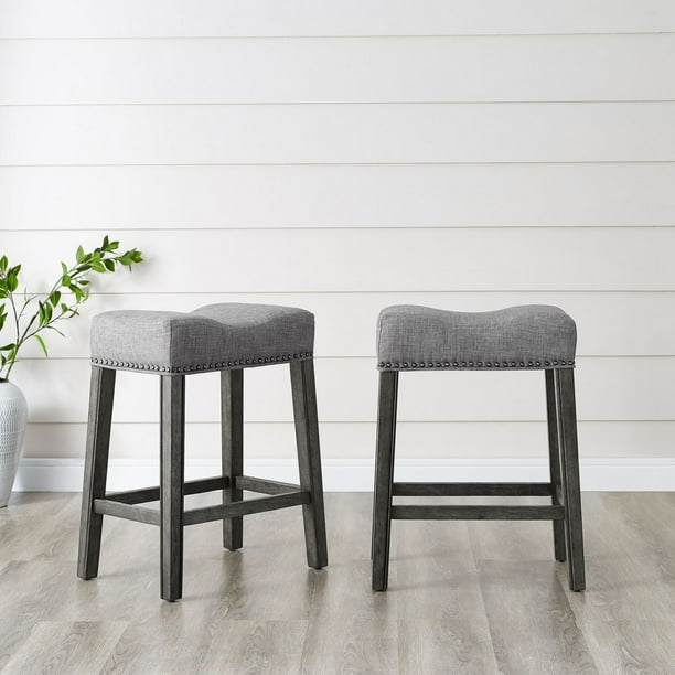 Oakland 26' Saddle Counter Stool, Set of 2, Grey Walmart.ca