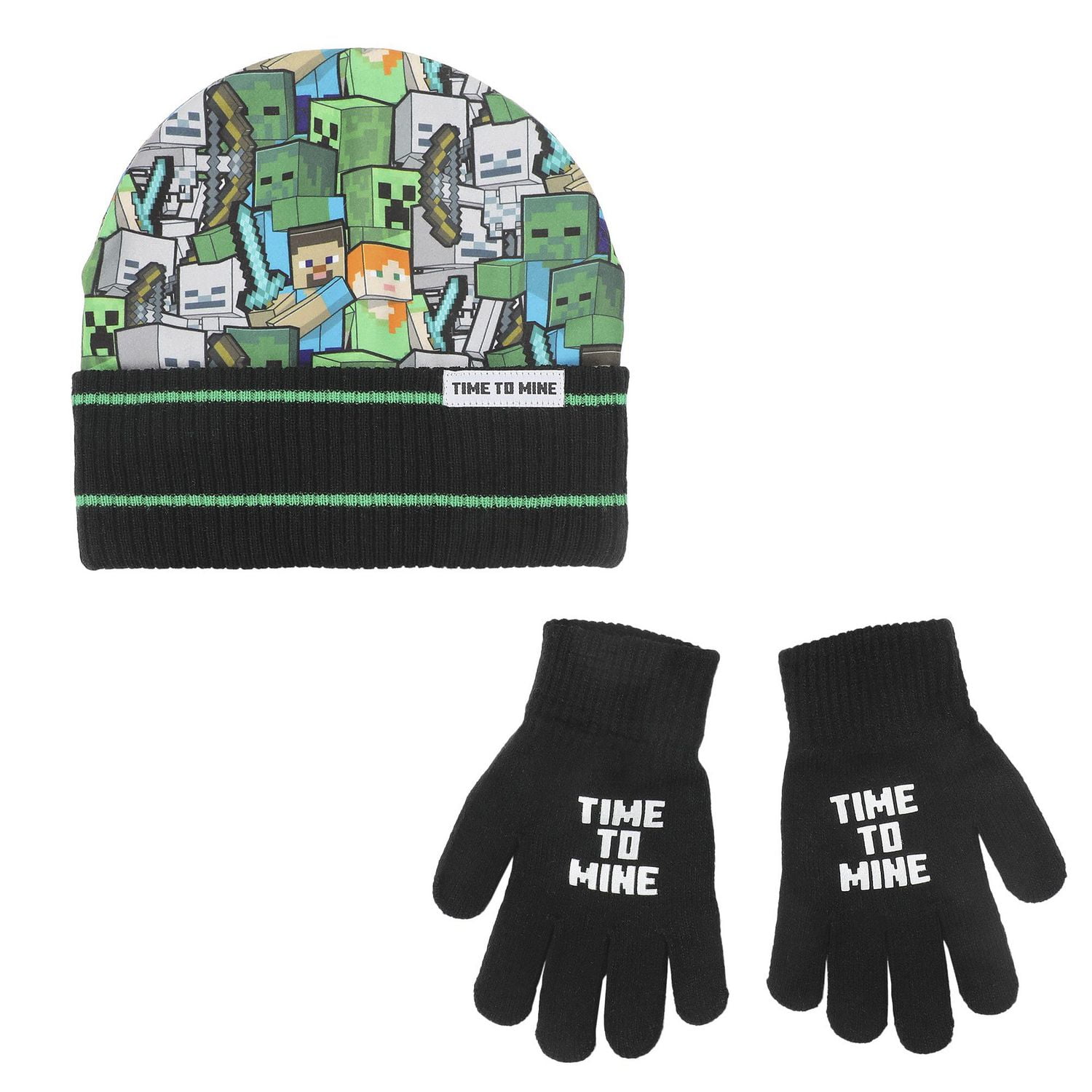 Ensemble De Tuque Et Gants Minecraft Time To Mine Minecraft