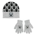 thumbnail image 1 of Minecraft Creeper Face Beanie Hat And Gloves Set – 2 Pack, 1 of 8