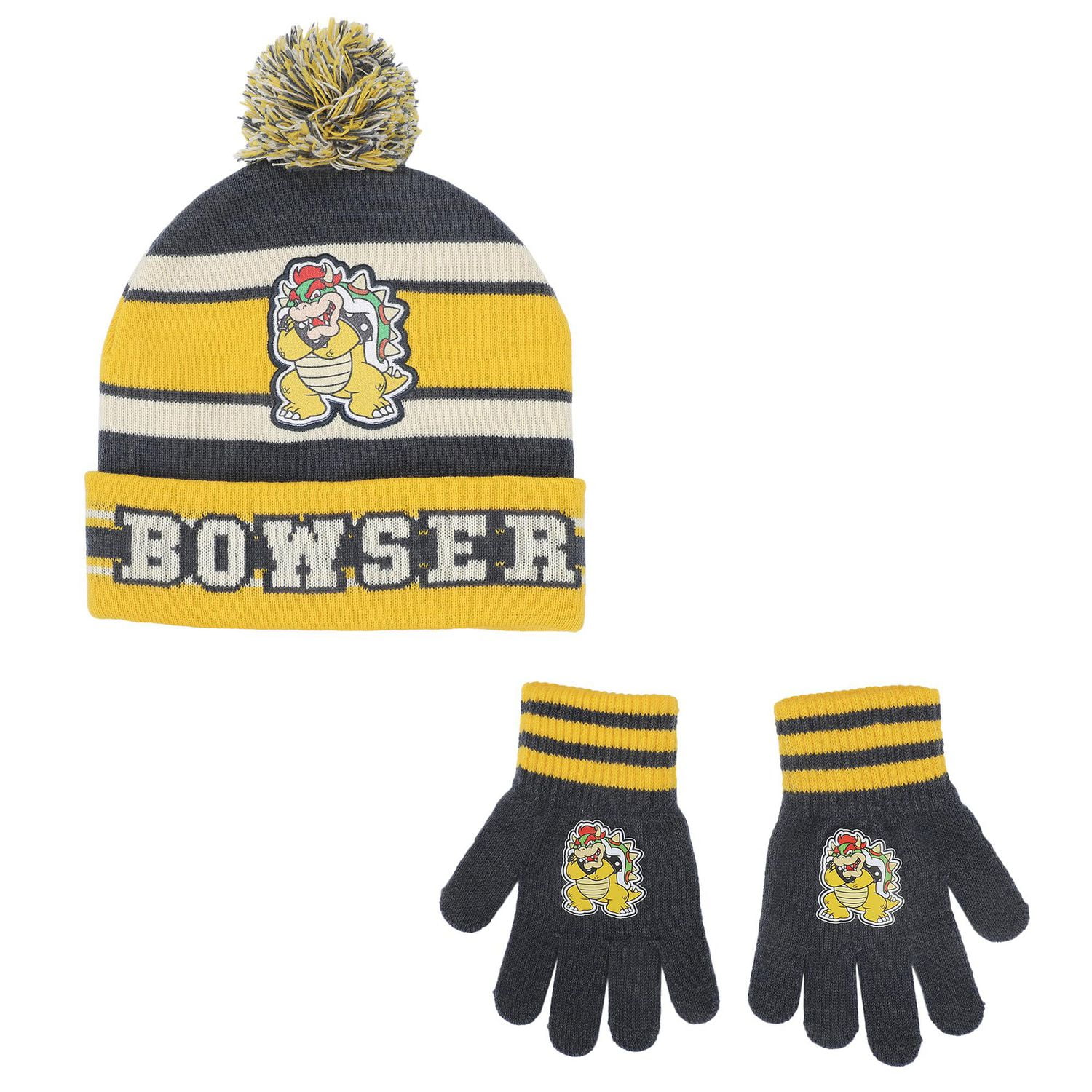 Super Mario Bowser Beanie Hat And Gloves Set, Super Mario