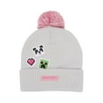 thumbnail image 2 of Minecraft Pink Pom-Pom Beanie Hat And Gloves Set, 2 of 6