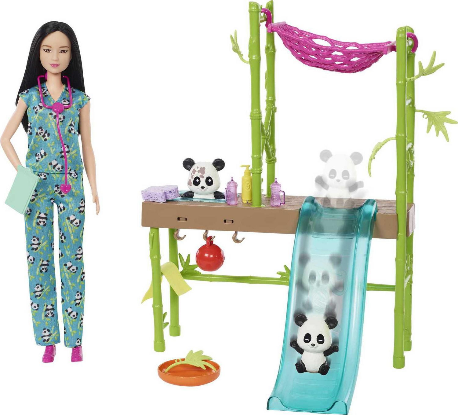 Barbie Doll and Accessories Panda Care and Rescue Playset with Color Change and 20 Pieces Walmart