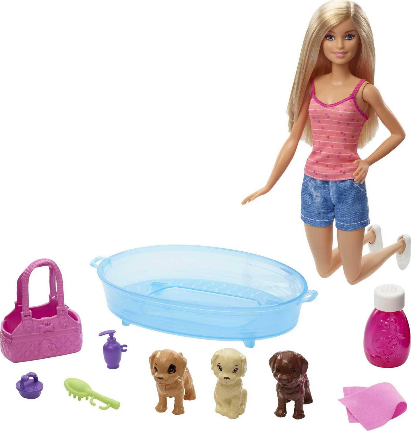 Coffret Barbie et le Bain des Chiots avec Poupee Barbie Blonde 3 Chiots Baignoire et Accessoires Ages 3 Walmart