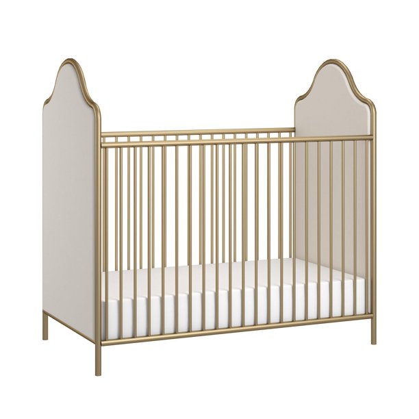 Piper Upholstered Convertible Cream Metal Crib Walmart.ca