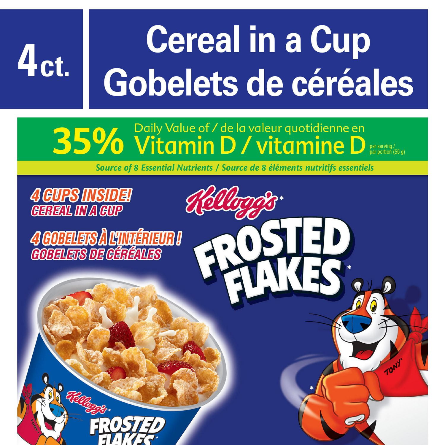 Kellogg's Frosted Flakes, Cereal In A Cup, 55g x4 Walmart Canada