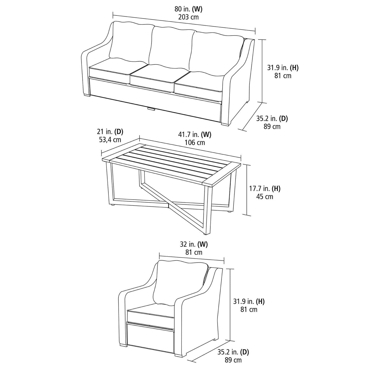 Hawthorne park 4 piece deals conversation set