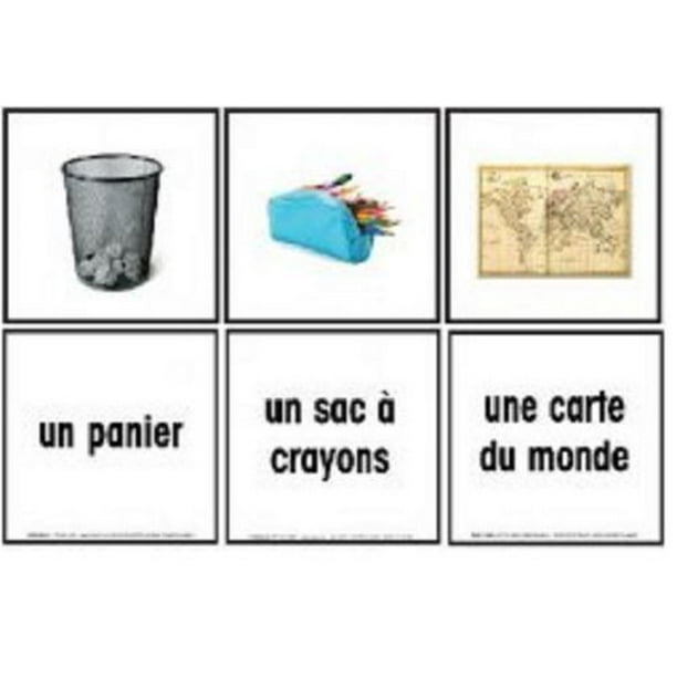 Signets objets de la salle de classe en français