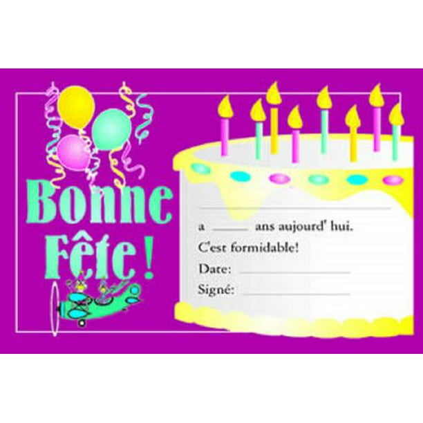 Certificats anniversaire en français