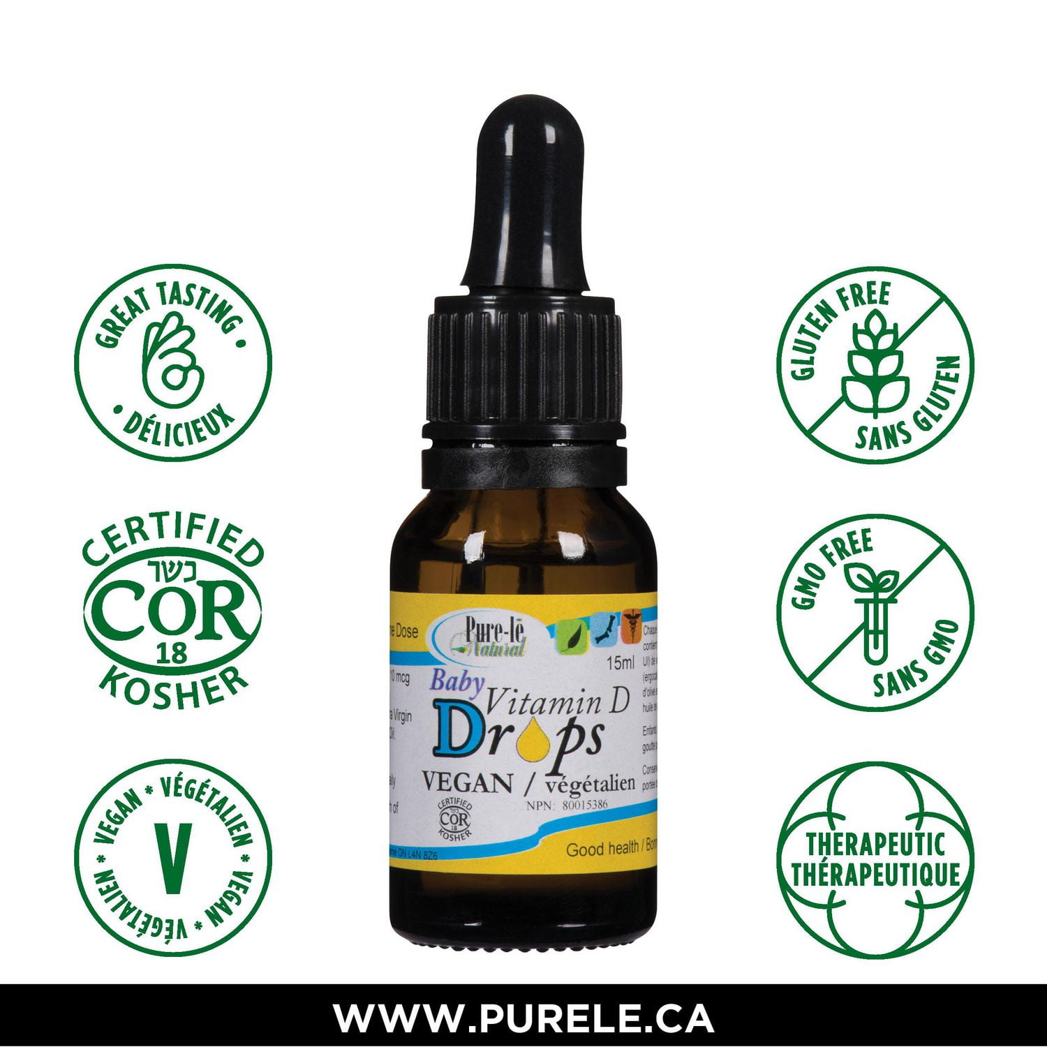 Pure-lē Natural Baby Vegan Vitamin D2  Drops