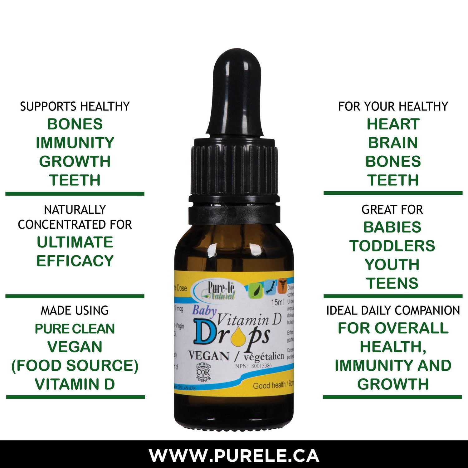 Pure-lē Natural Baby Vegan Vitamin D2  Drops