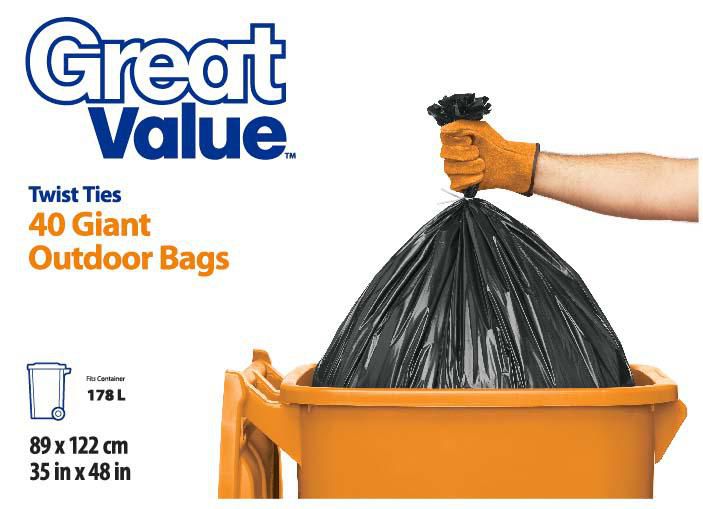 Great Value Giant Outdoor Garbage Bags Walmart Canada