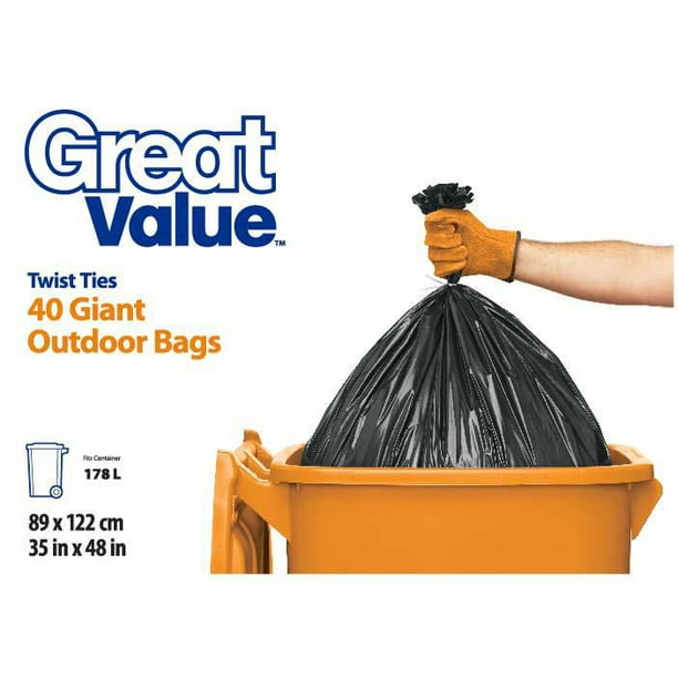 Great Value Geants pour l'exterieur sacs à ordures