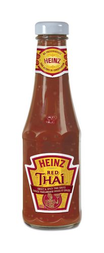 Sauce Red Thai de Heinz en bouteille de verre de La sauce Red ThaiMC de  Heinz est une sauce rouge douce et épicée, inspirée d'une recette  thaïlandaise authentique. 