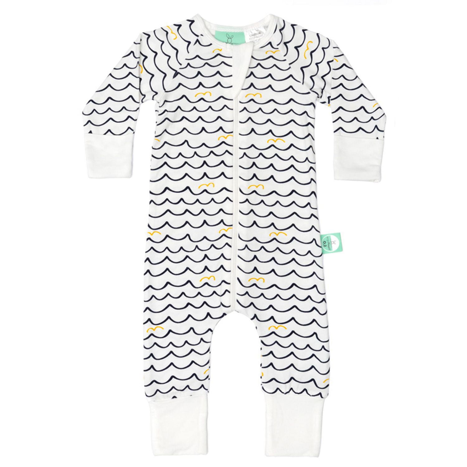 ergoPouch Long Sleeve Bamboo Pajamas Waves Baby Unisex Sleeper