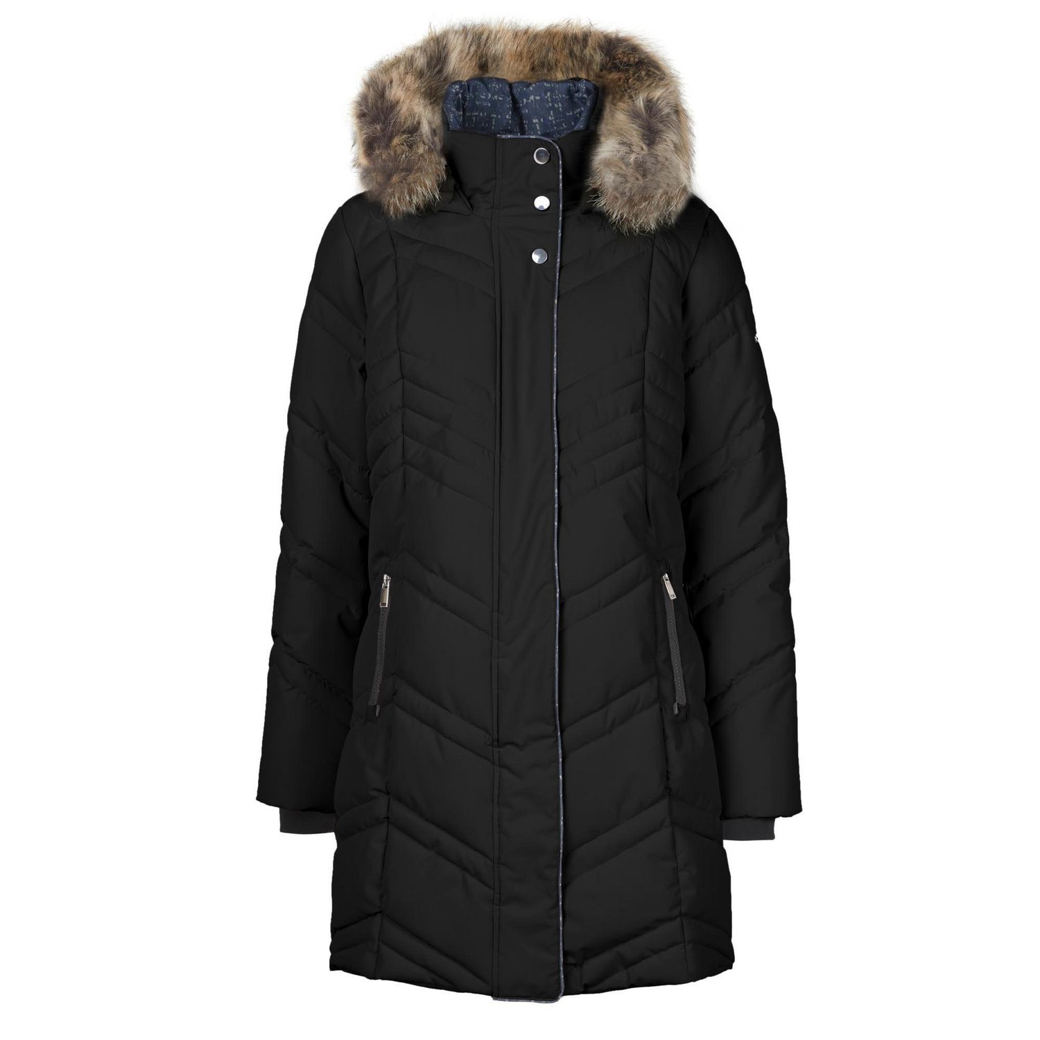 Novelti Women’s Iceland Faux Down Coat Faux Fur Hood Jacket | Walmart ...