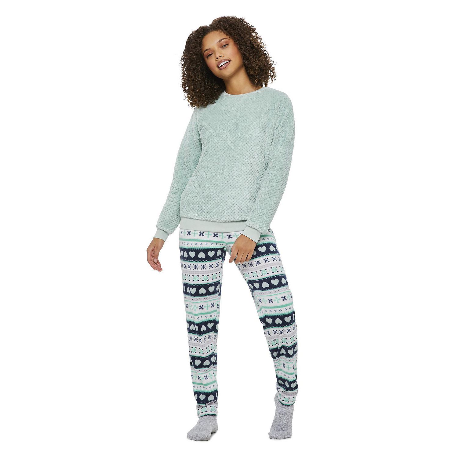 Pyjama 2 pièces en peluche texturée George pour femmes