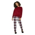 thumbnail image 1 of George Women's Texture Plush Pajamas 2-Piece Set, 1 of 6