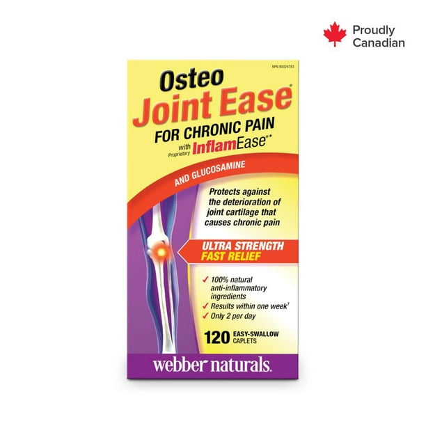 Webber Naturals Osteo Joint Ease with InflamEase et glucosamine 120 caplets faciles à avaler