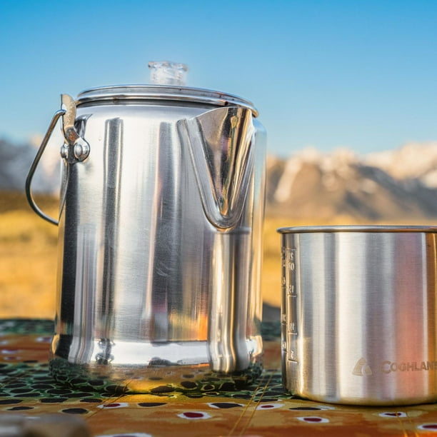 1.2L 9 Cups Outdoor Percolator Coffee Pot Stainless Steel For Camping  Picnic