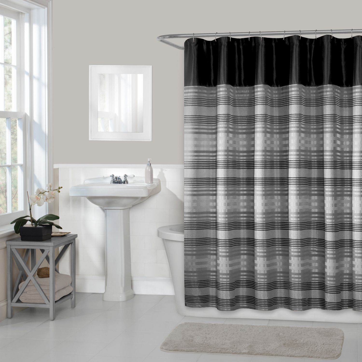 hometrends Home Trends Blake Fabric Shower Curtain, 70 Inches X 72