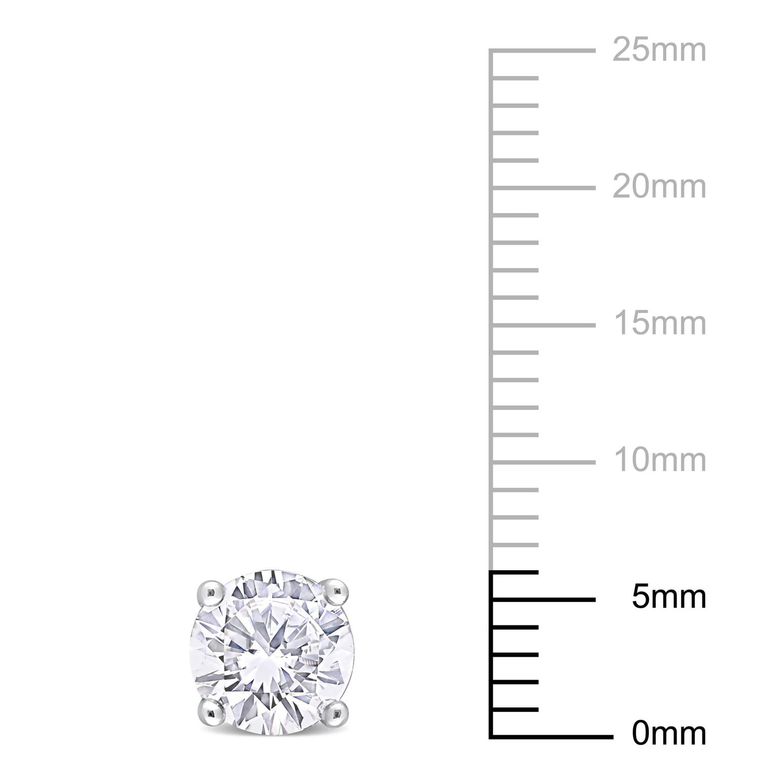 Miabella Created White Sapphire Solitaire Stud Earrings in Sterling Silver