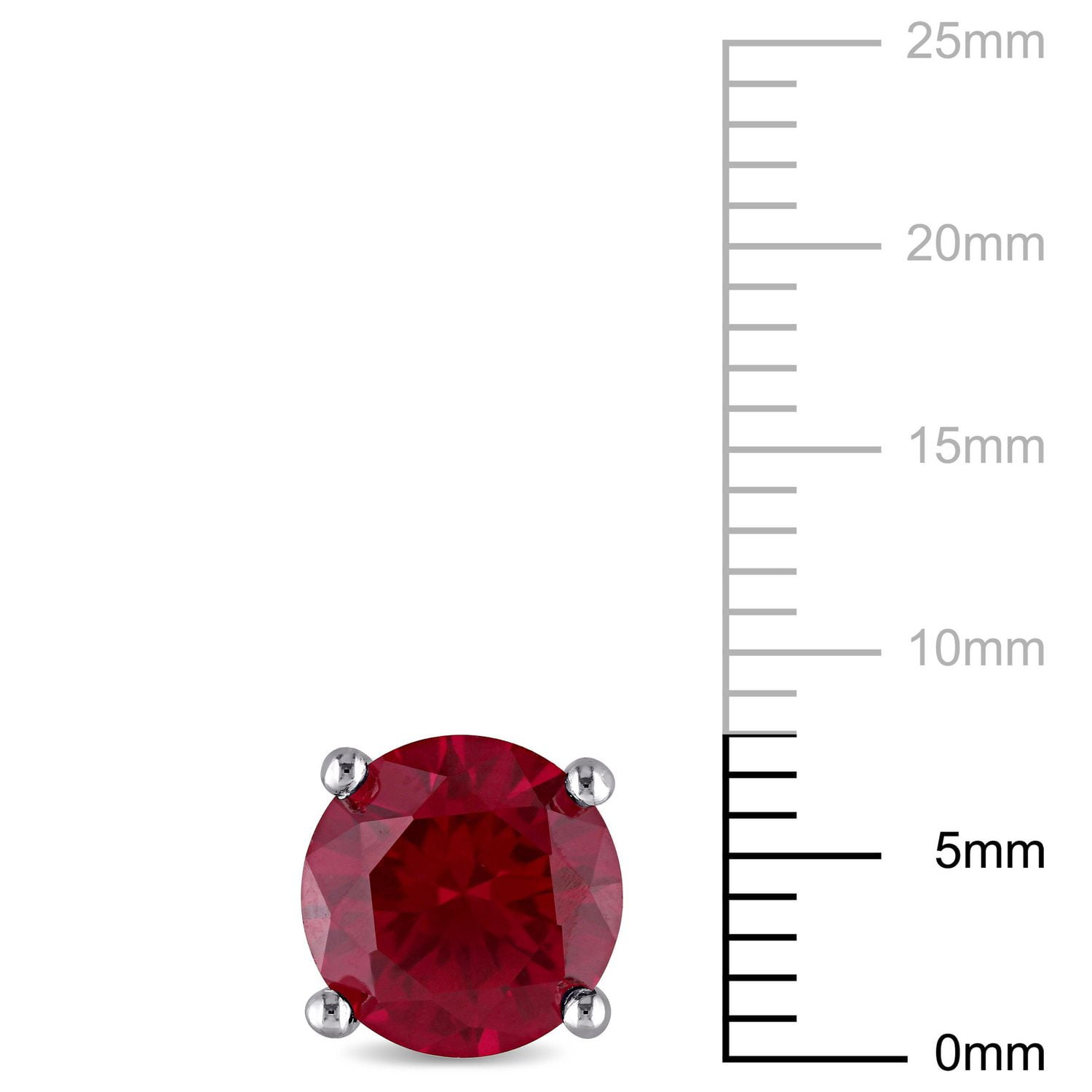 Miabella Created Ruby Solitaire Stud Earrings in Sterling Silver