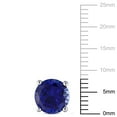 thumbnail image 2 of Miabella Created Blue Sapphire Solitaire Stud Earrings in Sterling Silver, 2 of 3