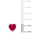 thumbnail image 2 of Miabella Created Ruby Solitaire Heart Stud Earrings in Sterling Silver, 2 of 4