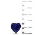 thumbnail image 2 of Miabella Created Blue Sapphire Solitaire Heart Stud Earrings in Sterling Silver, 2 of 3