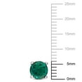 thumbnail image 2 of Miabella Created Emerald Solitaire Stud Earrings in Sterling Silver, 2 of 3