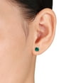 thumbnail image 3 of Miabella Created Emerald Solitaire Stud Earrings in Sterling Silver, 3 of 3