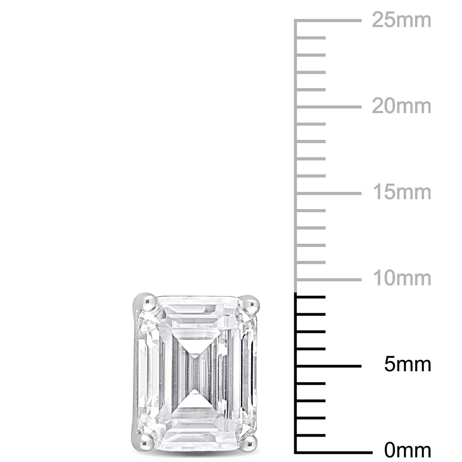 Boucles d'oreilles Miabella à Solitaire Moissanite de coupe-émeraude en Argent Sterling